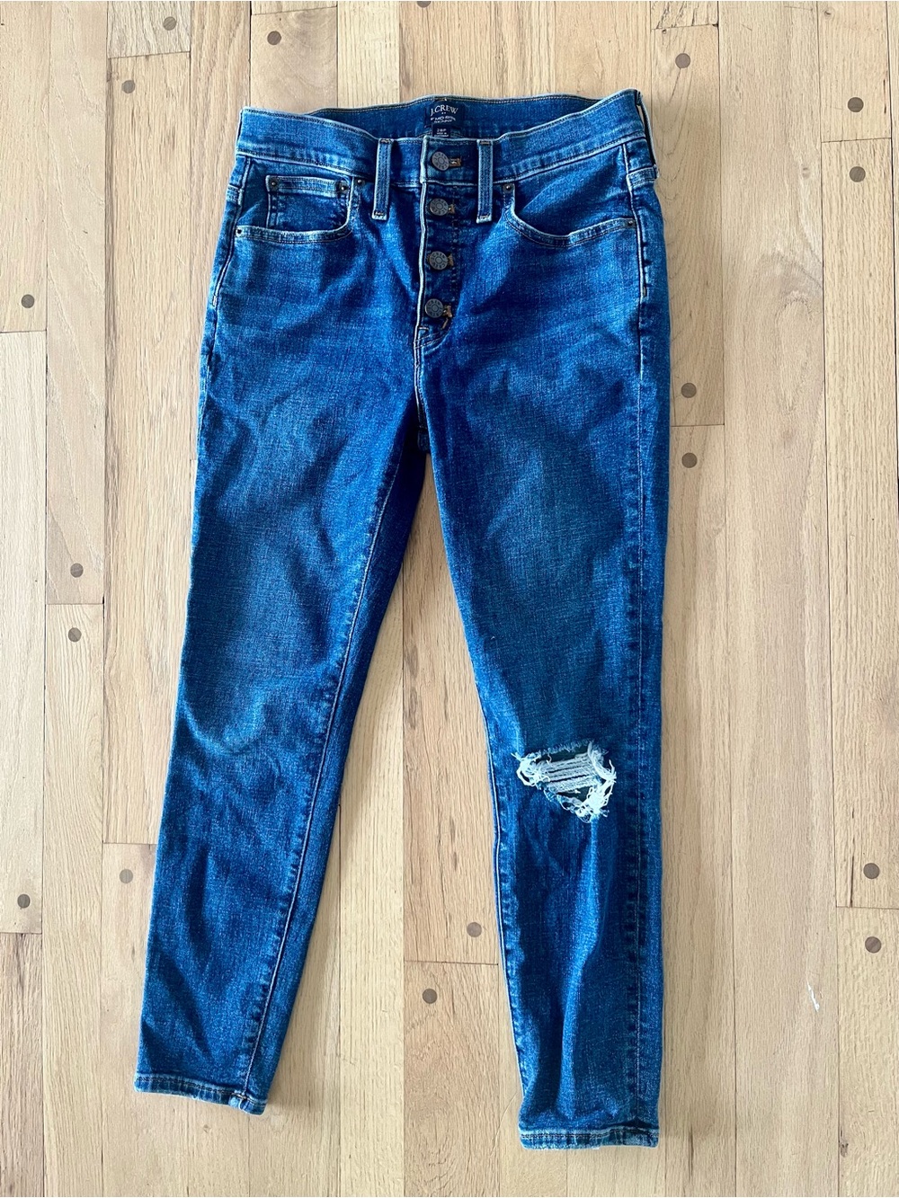 J. Crew Women’s Dark Wash Mid-Rise Skinny Jeans